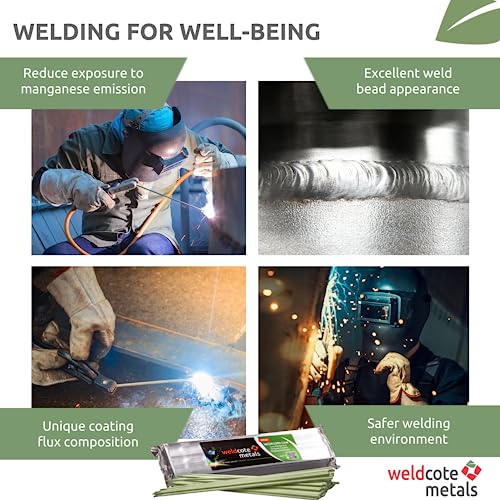 Weldcote Metals E-7018 Welding Rod For Safer Welding, Low Manganese Emission Welding Sticks, Patented Coated Metal Arc Welding Electrode, 3/32 Welding Rods 7018 (5 Lbs) - Made In Israel #TOP1