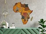 Wooden Africa Map, 3D Africa Map, 3D Wood Africa Map, Detailed Africa Map for Wall, 3D Africa wall a