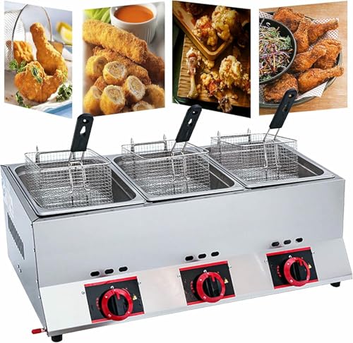 Friteuse à gaz double 33L pour frites et beignets professionnels - 2