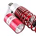 Mallofusa 11 Inch 280mm Pair Motorcycle Shock Absorber Rear Suspension Universal Compatible For Honda Suzuki Yamaha Kawasaki ATV Go Kart Quad Dirt Sport Bikes Red
