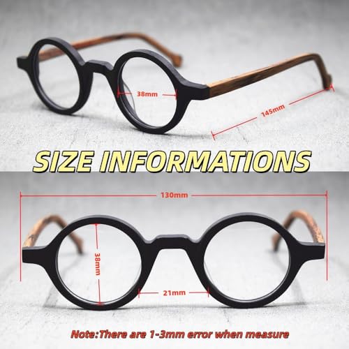 Image of Hand Made Small Vintage Round Eyeglass Frames Full Rim Acetate Glasses B002