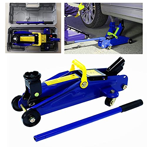 2 Tonnes Cric Hydraulique en Acier - Cric Rouleur avec 2 Roues Directionnelles - Hauteur de Levage: 135-320mm - Cric de Levage Voitures Véhicules avec Valise de Transport