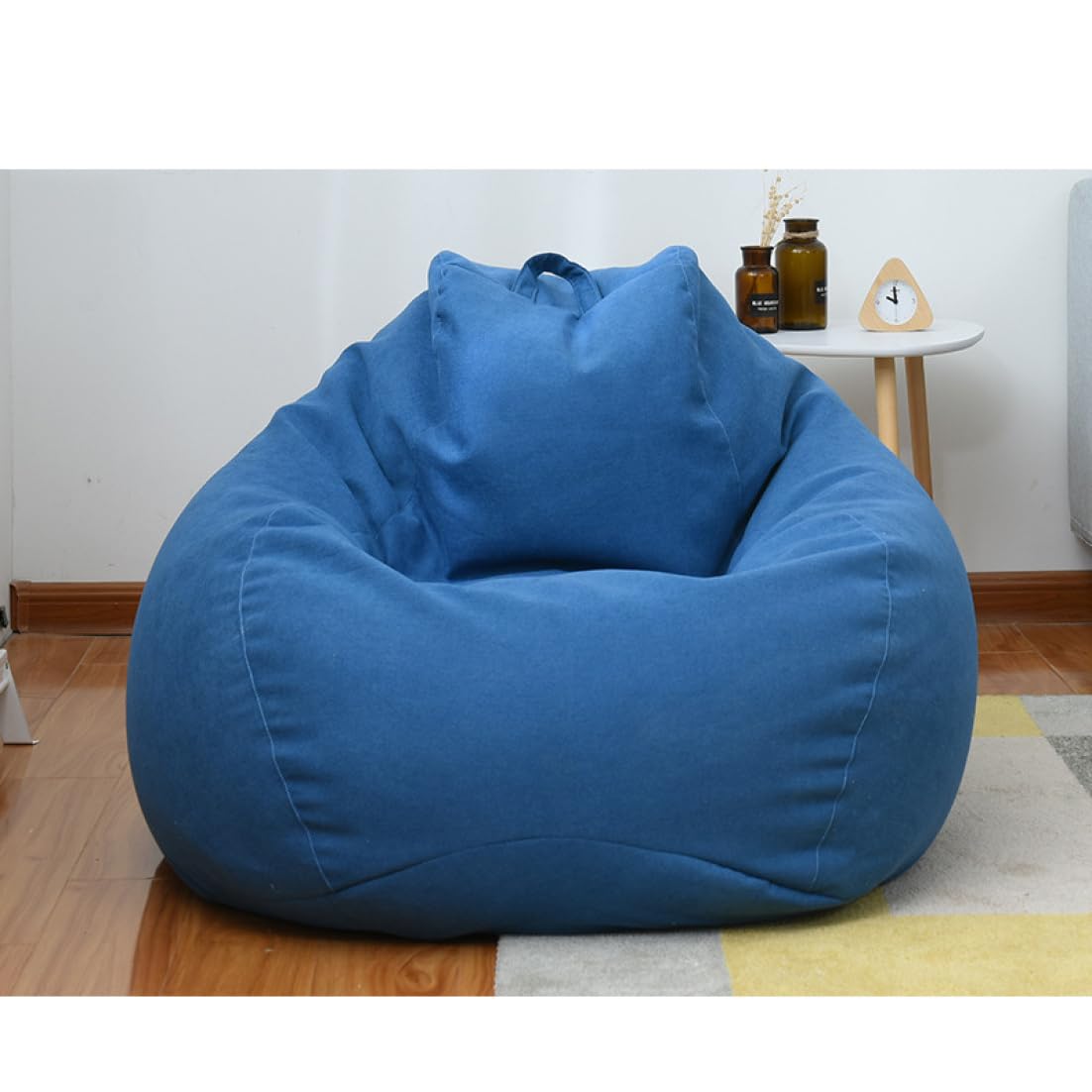 Amazon.co.jp: ビーズクッション カバー ダークブルー1 ソファ