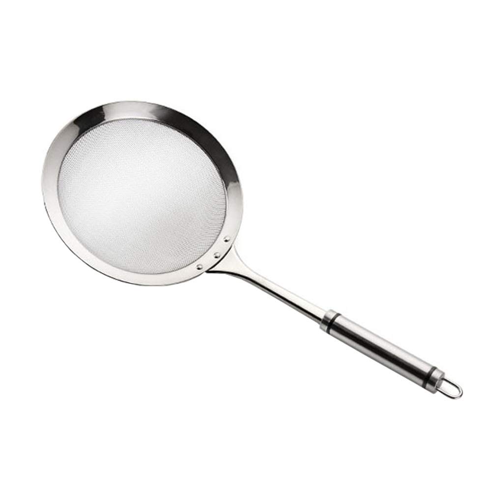 Tamiz, colador, colador de malla fina de acero inoxidable con mango coladores tamiz de harina colador de pasta colador práctico herramientas de cocina colador cucharón para cocina (tamaño: S) (tamañ