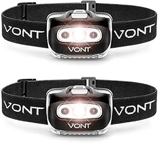 Vont 'Spark' LED Headlamp Flashlight (2 PACK) Super Bright Head Lamp Suitable