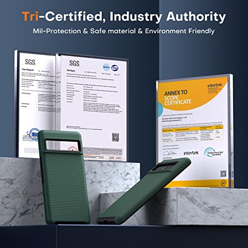 Tocol 5 In 1 For Google Pixel 7 Case, With 2 Pack Screen Protector + 2 Pack Camera Lens Protector, Protective Phone Case, [Military Grade Drop Protection] [Dual Guard],Alpine Green #TOP4