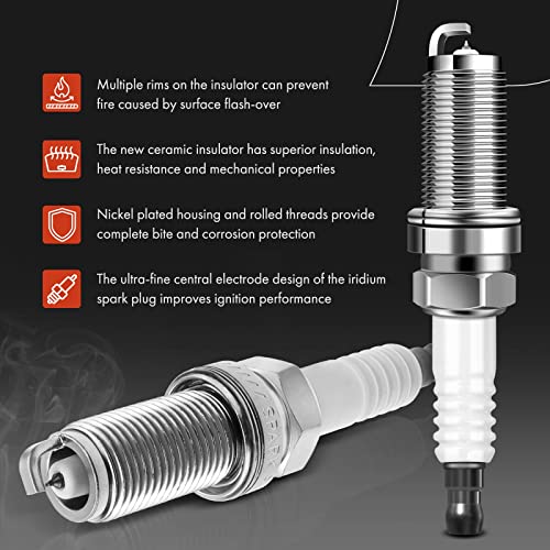image for A-Premium Set of 4 Ignition Coil Pack and Iridium Spark Plugs Compatib
