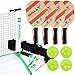 Rally Meister Pickleball Net, Paddle and Ball Set (Includes Metal Frame + Net + 4 paddles + 4 balls + Rules Sheet in Carry Bag)