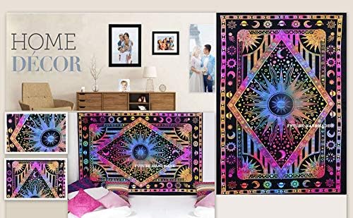 FUTURE HANDMADE Tapestry Hippie Galaxy Psychedelic Celestial Sun Moon Stars Wall Hanging Home Decor Bedspread