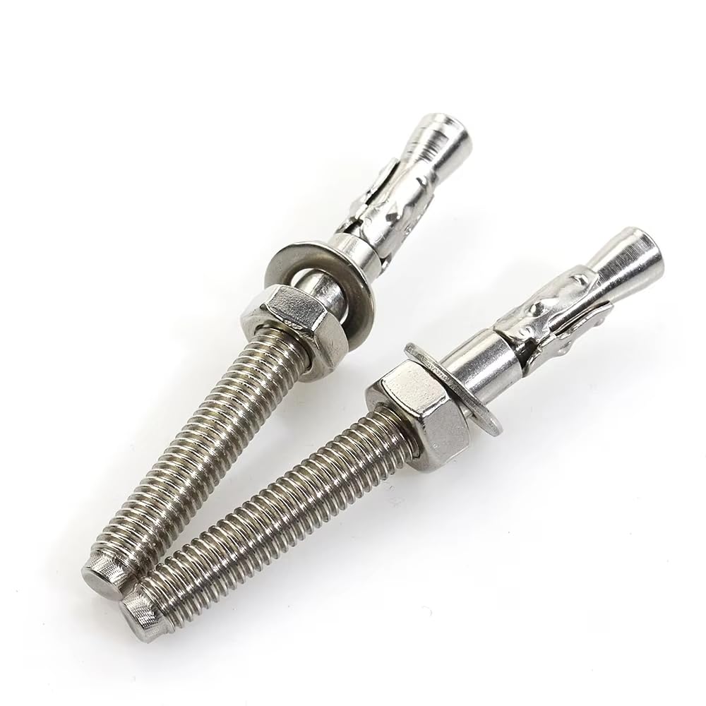 Schwerlastanker verzinkt M8-M20 Industriequalität Bolzenanker Stahlanker Schwerlastdübel Keilanker Blitzdübel Ankerbolzen (100 Stück, M12x120 mm)