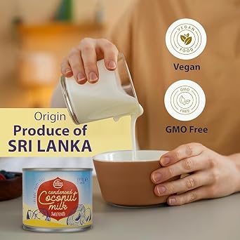 The Coconut Company Organic Condensed Coconut Milk, Mixed with Sugar to Make a Rich Sugary Cream, Use to add a Sweet hit to Desserts, or as a Topping for Cakes, 210g (Pack of 12)