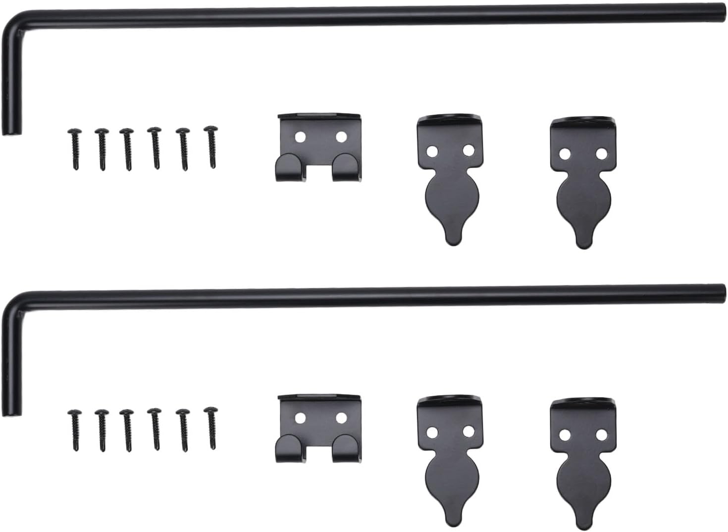 Door Lock Latch Barn Cane Bolt Gate Drop Rod 18in Heavy Duty Metal Ground Latch - Secure Wood Fence and Iron Gates, Outdoor Weather Hardware for Single or Double Doors