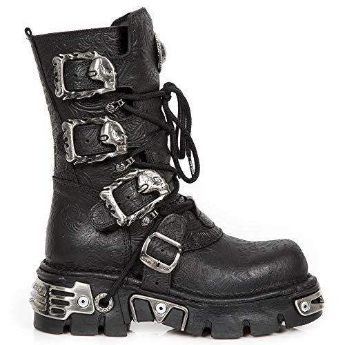 Bottes New Rock 391 S1 Noir en cuir véritable de qualité supérieure