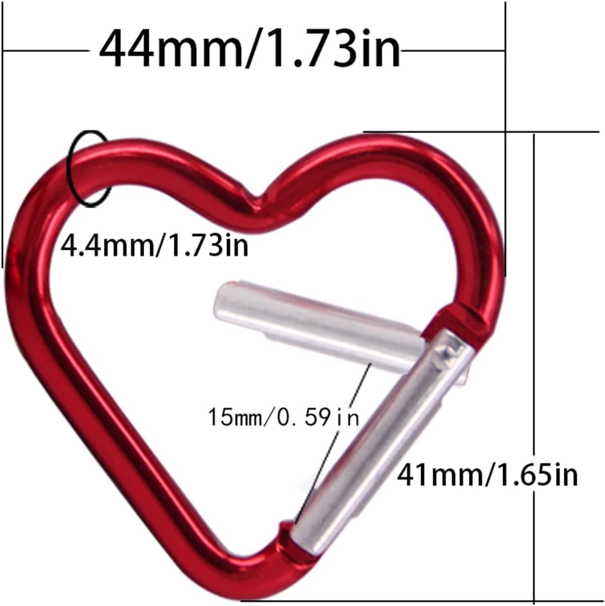 Carabiner Clip, Heart Shaped Climbing Buckle, Aluminum Alloy Heavy Duty Keyring Hook for Camping Fishing Hiking Traveling Aluminum Key Chain Clip Accessories - Image 8