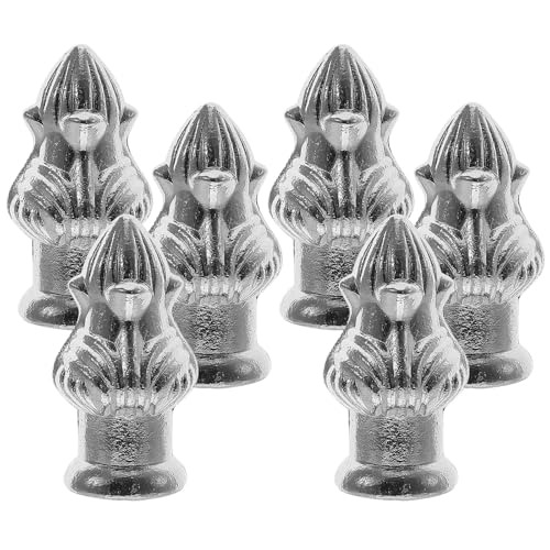 Toddmomy Lot de 6 Embouts à Vis en Alliage Chromé pour Décoration de Lampe de Bureau et Abat-jour Support Fleuron Léger pour Lampes DIY Adapté à Lustres et Éclairage Intérieur