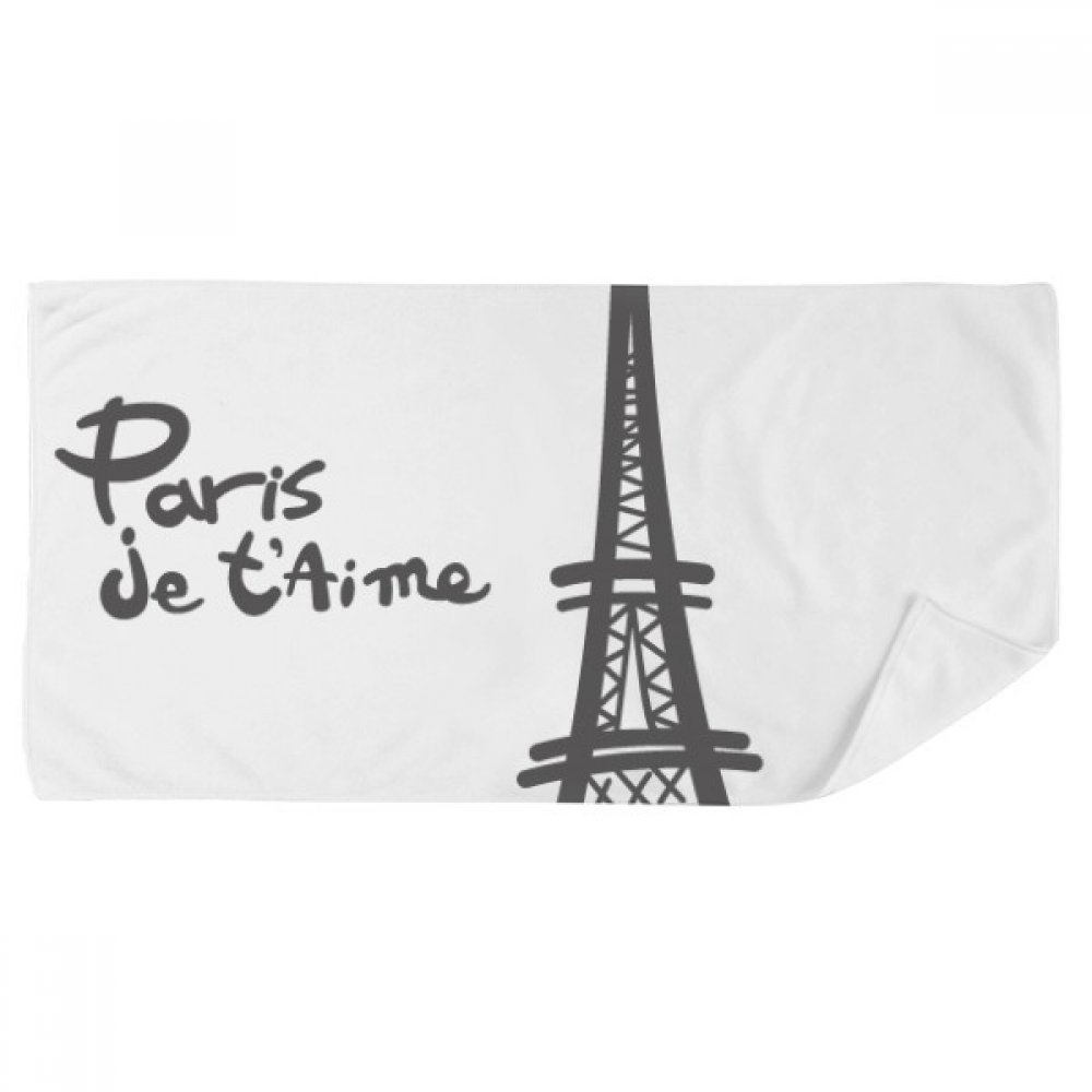 Gant de toilette serviette de bain multicolore 35x70cm motif silhouette Paris Tour Eiffel