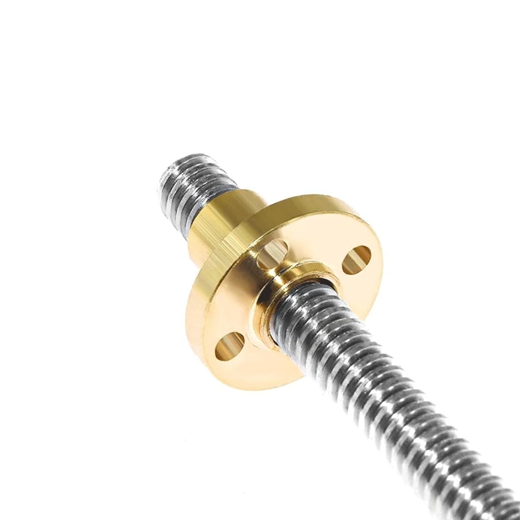 ACVACV CNC 3D Printer T12 Lead Screw with Brass Nut, for Home Improvement Linear Guides threaded rod(Pitch 2mm Lead 4mm,250mm)