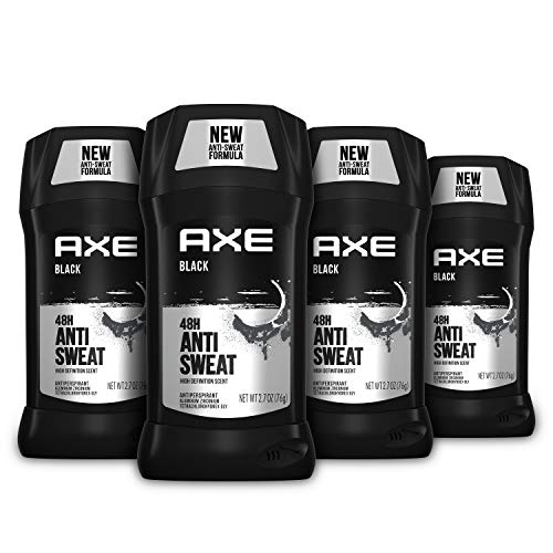 AXE, Dual Action Antiperspirant Stick for Long Lasting Freshness Black Frozen Pear and Cedarwood 48 Hour Anti Sweat Mens Deodorant oz 4 Count, 2.7 Ounce