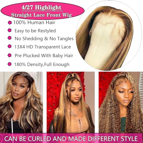 Ombre-Lace-Front-Wig-Human-Hair-28inch-Highlight-13x4-HD-Straight-Lace-Front-Wigs-180-Density-427-Colored-Honey-Blonde-HD-Lace-Frontal-Wigs-For-Women-Glueless-Pre-Plucked-with-Baby-Hair