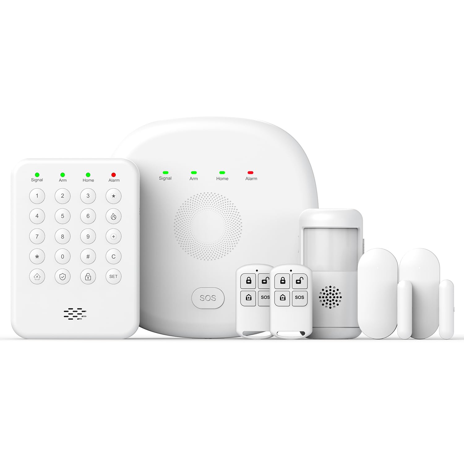 PGST Alarmanlage Haus,4G+WiFi Sicherheitssystem mit Intelligente Alarmtastatur,Tür-/Fenster-Sensoren, Bewegungsmelder,120dB Alarm-Sirene, Alexa-kompatibel,Ohne monatliche Gebühren