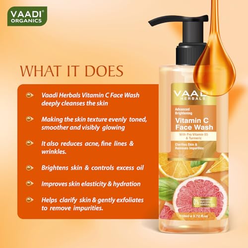 Image of Vaadi Herbals Vitamin C Face Wash With Pro Vitamin B5 & Turmeric 110ml