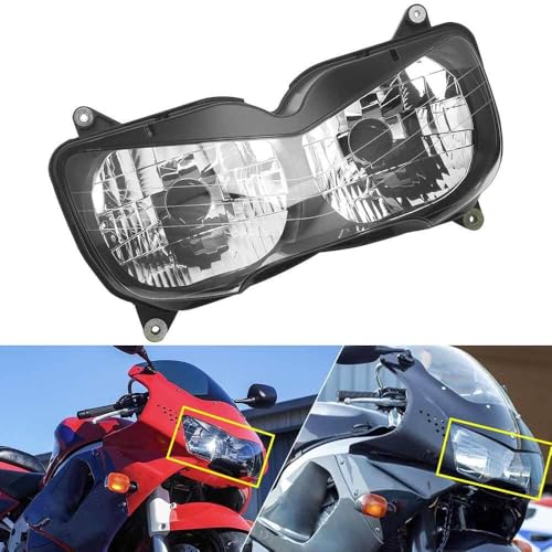 Phare avant moto CBR919RR ensemble optique premium avec coque ABS noire