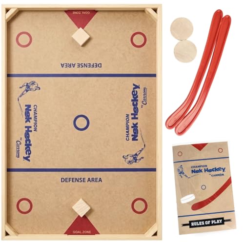 Carrom Champion Nok Hockey Game (Standard Size) Wooden Board Games for Adults & Children Indoor and Outdoor Games for Family Sports Board Games