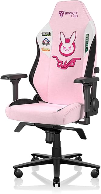 Secretlab TITAN Evo 2022 D.Va Gaming Chair - Reclining - Ergonomic - Comfortable Computer Chair with 4D Armrests - Headrest & Lumbar Support - Regular - Pink - Fabric