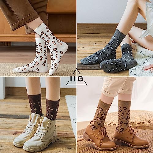 Image of IIG Women's Fashion Cute Cotton Socks Novelty Funny Above Ankle Crew Socks Holiday Gifts for Women 4 /5 Pairs