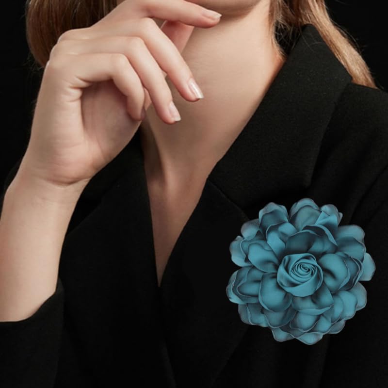 Image of Rose Brooch and Pin for Women Elegant Delicate Flower Pin Shawl Clip Duck Beak Clip for Women's Dress Banquet Party Jewelry Gift