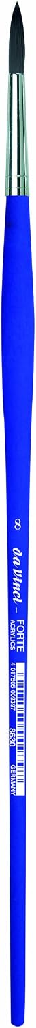 da Vinci Student Series 8630 Forte Acrylic Paint Brush, Round Synthetic with Non-Slip Blue Handle, Size 6 (8630-6)