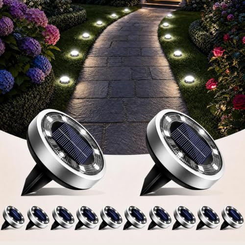 Image of vighep Solar Lights Outdoor Garden, 12 Pack Solar Ground Lights