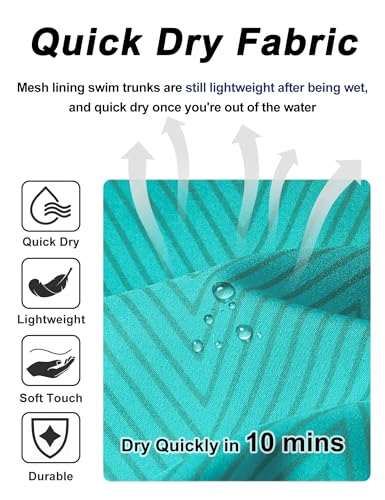 Image of BOJIN Mens Swim Trunks 9 inch Quick Dry Stretch Swim Shorts Mesh Lining Bathing Suits Swimwear Beach Shorts with Pockets
