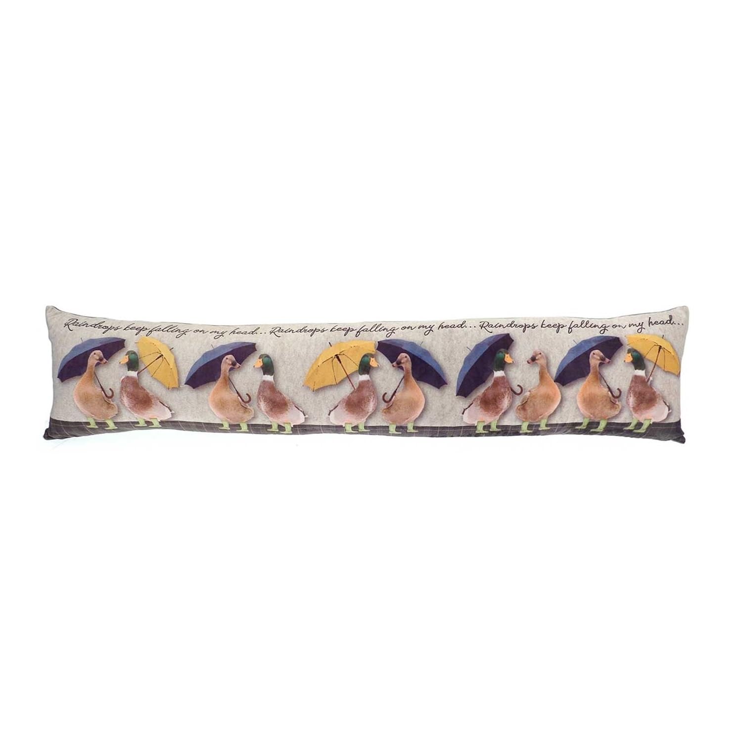 Printed Fleece Design Door Draught Excluder, Draught Stopper (Brolly Ducks)