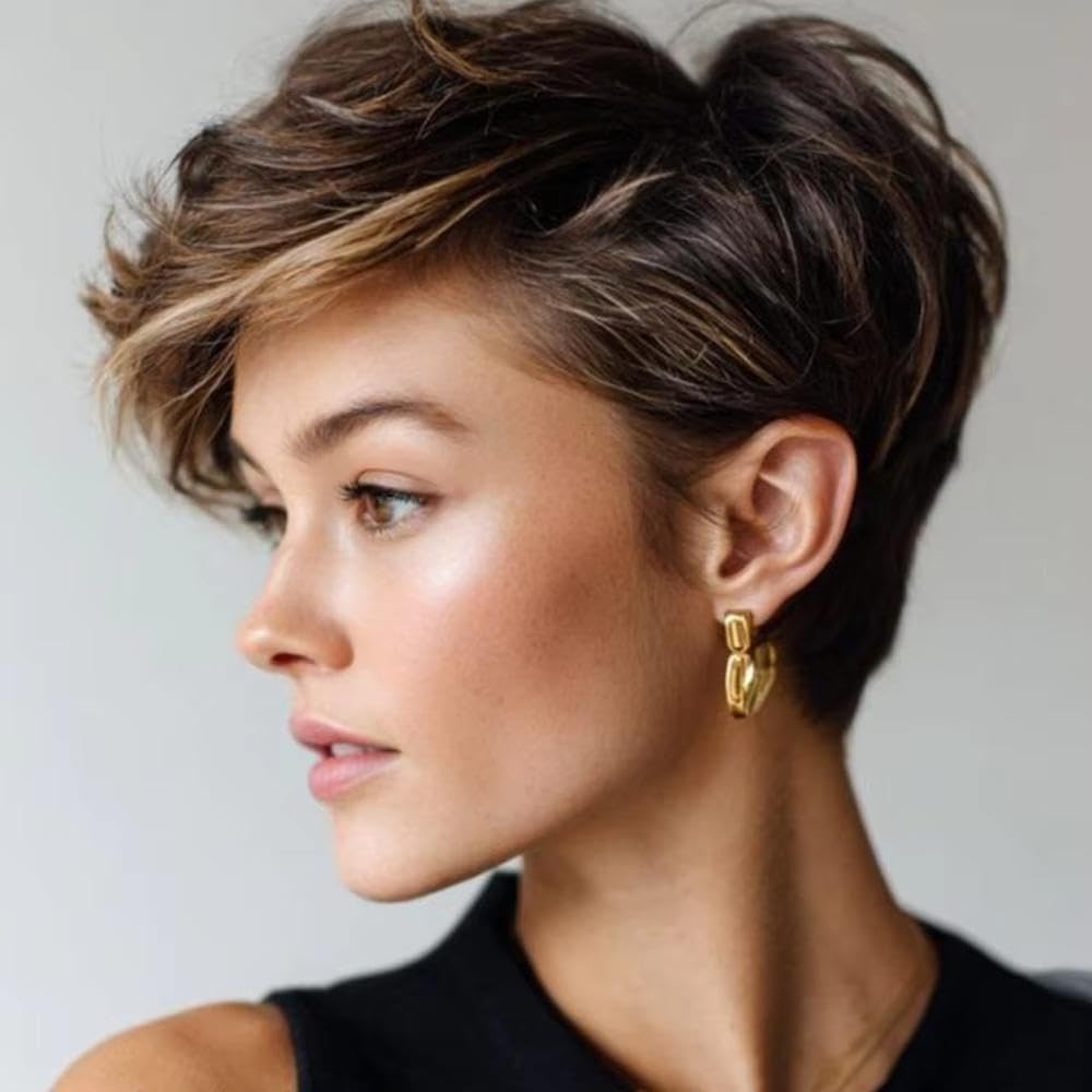 Accessori Parrucche Parrucca Corta Da Donna Con Rete Interna Rosa Densità Da 6 Pollici Capelli Umani Al 180% Realizzata A Macchina Per Tutti I Giorni