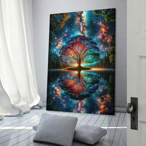 Impression sur toile arbre de vie décoration murale nature 80x140cm