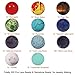 Paxcoo 512pcs Lava Beads Stone Rock with Chakra Beads and Spacer Beads for Essential Oil and Jewelry Making