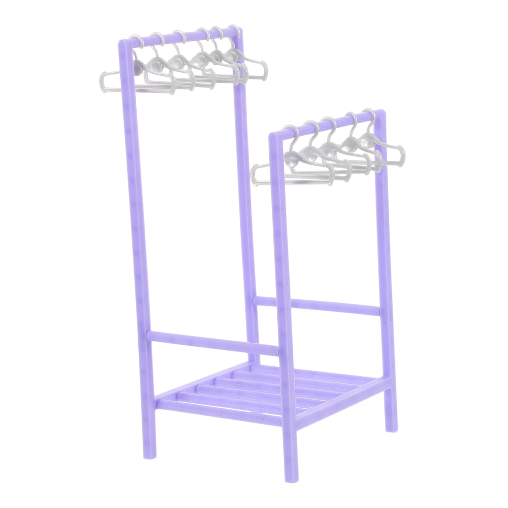 TOYANDONA Simulation Clothes Drying Rack for Dollhouse Miniature Drying Rack Doll Clothes Organizer Dollhouse Closet Hangers in Purple