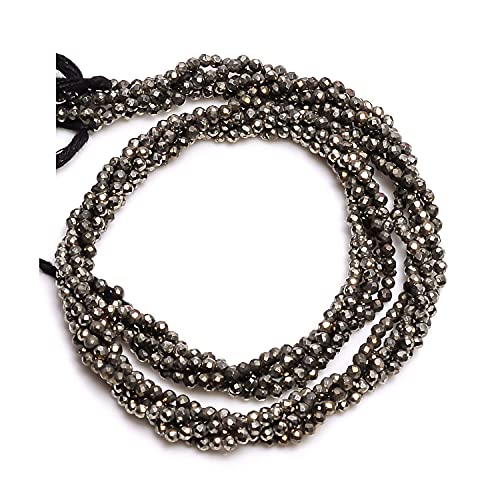 Pyrite perles en vrac de 2mm rondelle facettée pour haute joaillerie fait main