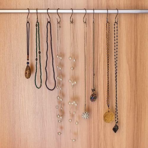 Image of Heavy Duty Stainless Steel S-Shaped Hanging Hangers Hooks for Kitchen, Bathroom,Bedroom, Office, Pan, Pot, Coat, Bag, Plants (Silver, 3.25 inch) - 12 Pieces