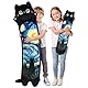 Mewaii 130CM Kuscheltier Kawaii Langes Katzen Plüsch Kissen Schwarze Katze Stofftiere Plüschtier Ausgestopftes Tier Spielzeug Kuschelkissen Geschenk Plüschkissen