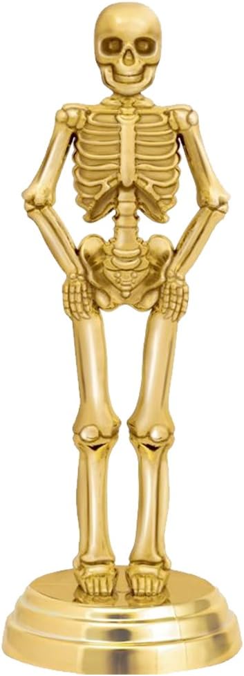 6" Gold Halloween Skeleton Trophies - Custom Halloween Contest Trophy Awards
