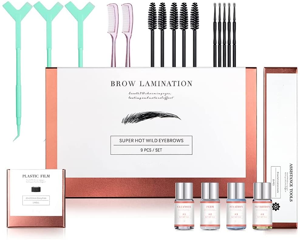 Eyebrow Lamination Kit,Professional Brow Lift Kit,DIY Eye Brow Lift Kit for Natural Trendy Shaping Brow,Thicker Brows, Easy to Use and Long Lasting Results