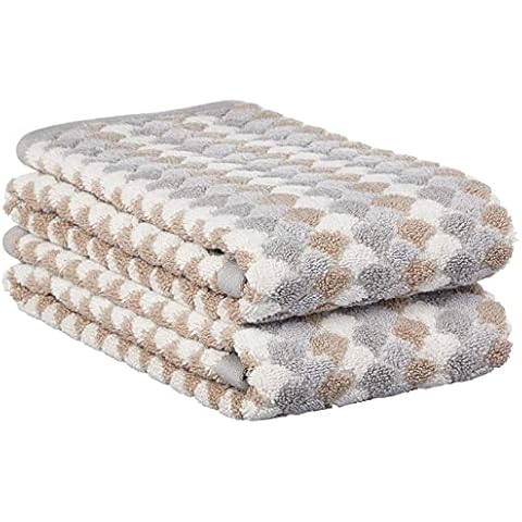 Violet Linen Mirage Pattern, 100% Terry Plush 600 GSM Cotton Super Soft Highly Absorbent Jacquard Fashion Towel, Premium Hotel & Spa Quality, 20 Inch X 30 Inch, Taupe-Set of 2 Hand Towels, 20" X 30" Cover