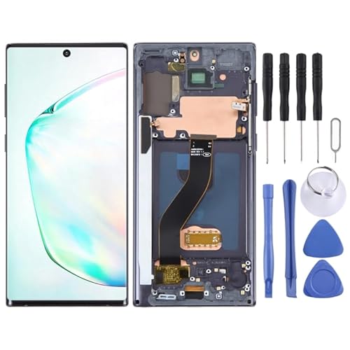 6.28 �C���` OLED LCD �X�N���[�� For For Galaxy Note10 SM-N970F �f�W�^�C�U�[ �t���A�Z���u�� �t���[���t�� (�u���b�N)
