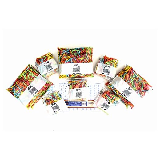 Röllchenlose Set Tombola-Komplettpaket "XL" – 4000 bunte Lose (1000 Treffer + 3000 Nieten) und 1000 Nummernetiketten