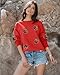 VILOVE Halloween Pumpkin Sequin Sweatshirt Women: Pumpkin Face Long Sleeve Tops Fall Hoodie Party Pullover Red