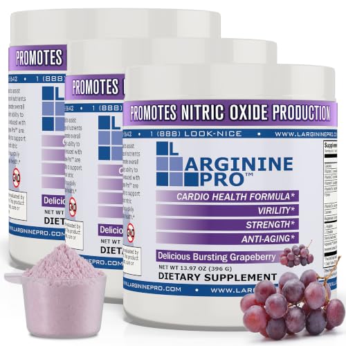 L-ARGININE PRO | 5,500mg L-Arginine Plus L-Citrulline 1,100mg | Powder Drink Mix | Nitric Oxide Booster | Supports Pre Workout Energy for Men & Women (3 Jars)