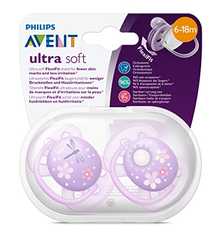 Chupeta Ultra Soft Decorada 6-18 Meses Dupla, Philips Avent, Lilás
