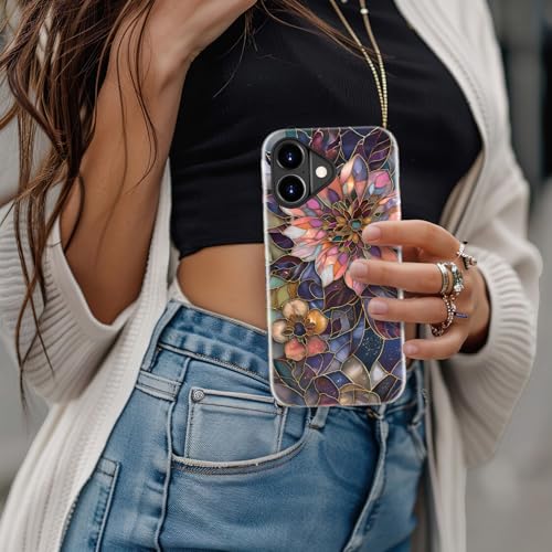 Image of Goodon for iPhone 17 Case Cute - Wireless Charging Compatible - Dual-Layer Hard Shell + Silicone Cover - Protective Phone Case with Trendy Designs for Women - Blooming Purple Flower | Dual-Layer Hard Shell + Silicone, Slim Fit Protective Phone Cover with Wildflower Designs for Women Girls